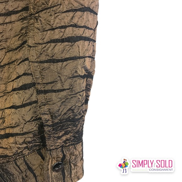 Chico's Design Women's Jacket 3/4 Sleeve Brown Button-Up Collared Lightweight 0 - Picture 5 of 6